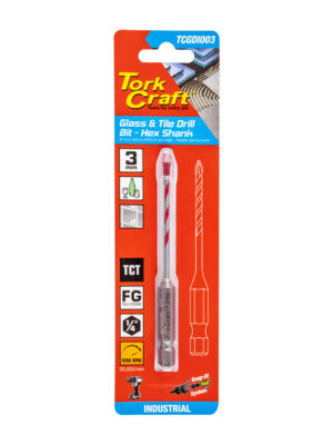 GLASS & TILE DRILL 3MM HEX SHANK INDUSTRIAL