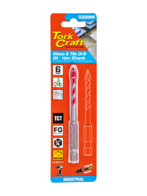 GLASS & TILE DRILL 6MM HEX SHANK INDUSTRIAL