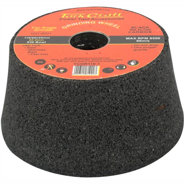 TCGR110-1.jpg GRINDING WHEEL 110X58MM M22 BORE - BOWL#36 - ANGLE GRINDER