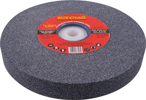 TCGR150-10.jpg GRINDING WHEEL 150X20X32MM BORE 60GR W/BUSHES FOR B/G BLACK
