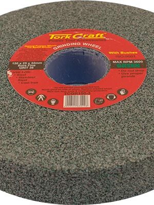 GRINDING WHEEL 150X25X32MM BORE COARSE 36GR W/BUSHES FOR B/G GREEN