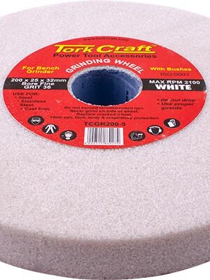 GRINDING WHEEL 200X25X32MM WHITE COARSE 36GR W/BUSHES FOR BENCH GRIN