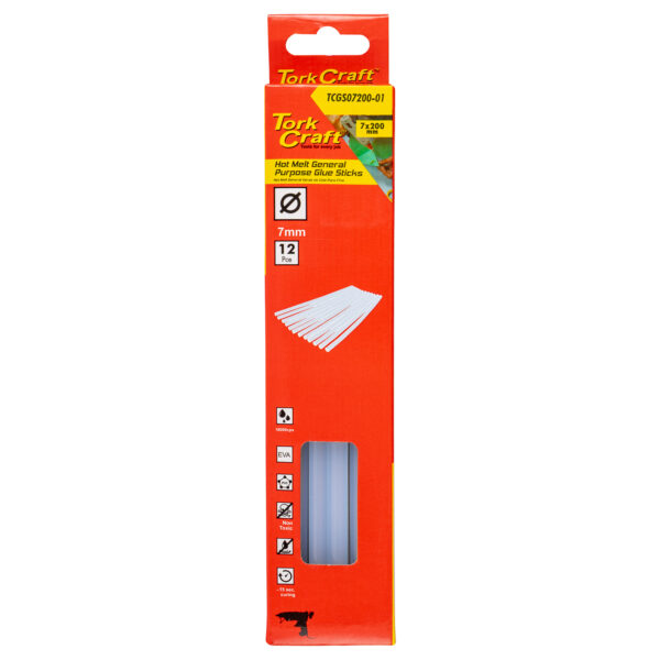 TCGS07200-01.jpg GLUE STICK 07 X 200MM 12PC HOT MELT GEN. PURPOSE EVA 18000CPS