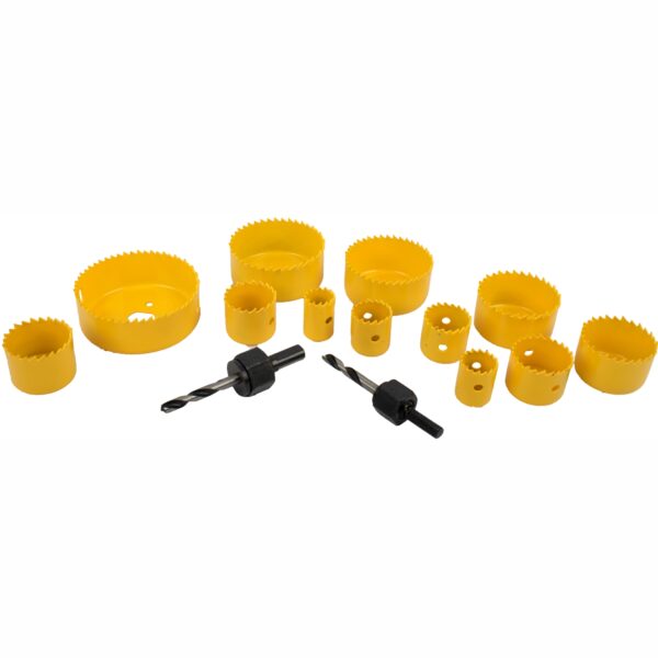 TCHSK015.jpg HOLE SAW SET 15PCE IN CASE CARBON STEEL