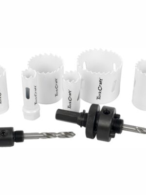 TCHSK09E-1.jpg HOLESAW SET 9PC IN ALUM CASE BI-METAL 16 20 25 32 40 51MM
