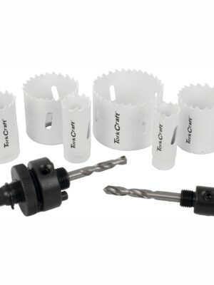 TCHSK09P.jpg HOLESAW SET 9PC IN CASE BI-METAL 19 22 29 38 44 57MM