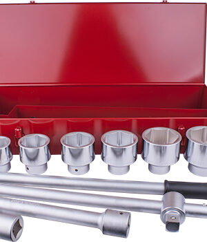 SOCKET SET 12PC 1' DRIVE 6PT 46 - 80MM IN METAL CASE