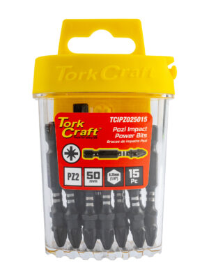 IMPACT POZI.2 X 50MM INSERT BIT 15PC TIC TAC CASE PZ2
