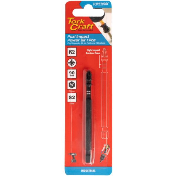 TCIPZ2090C.jpg IMPACT PZ2 X 90MM POWER BIT 1PC CARDED