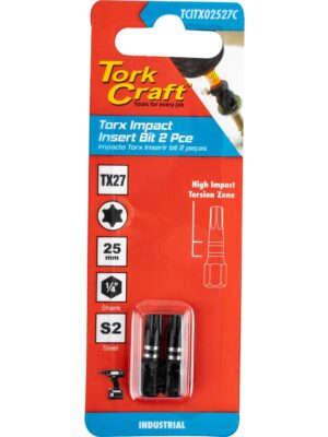 TCITX02527C.jpg TORX TX 27 IMPACT INSERT BIT 25MM 2PC CARDED