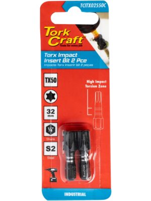 TCITX02550C.jpg TORX TX 50 IMPACT INSERT BIT 25MM 2PC CARDED