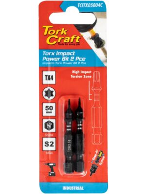 TORX TX 4 IMPACT POWER BIT 50MM 2PC CARDED