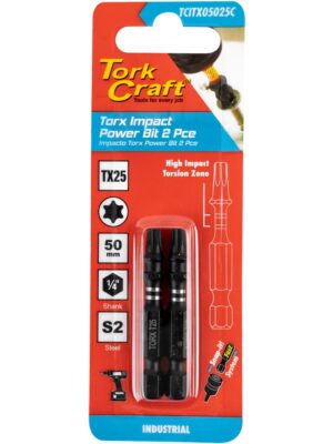 TCITX05025C.jpg TORX TX 25 IMPACT POWER BIT 50MM 2PC CARDED