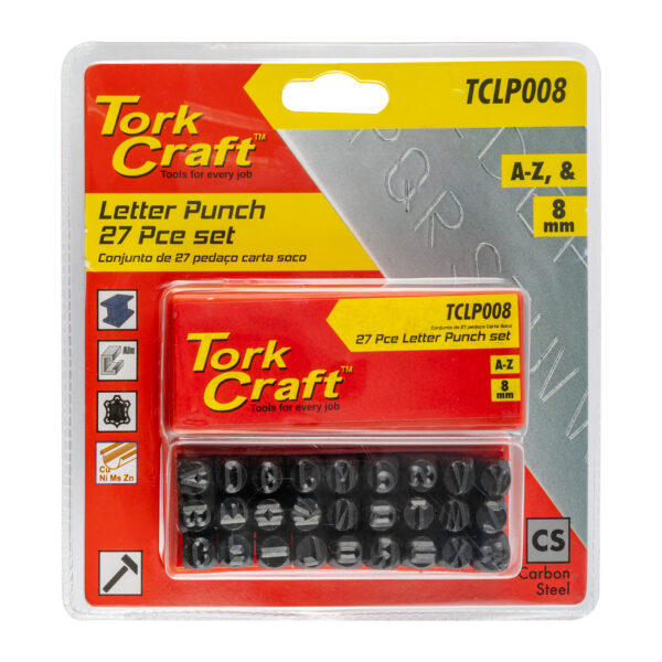 TCLP008.jpg LETTER PUNCH SET 8MM (A-Z) CAPITAL BLACK FINISH