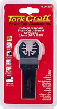 TCOA005.jpg QUICK CHANGE FLUSH CUT METAL SAW BLADE 22MM(7/8')18TPI