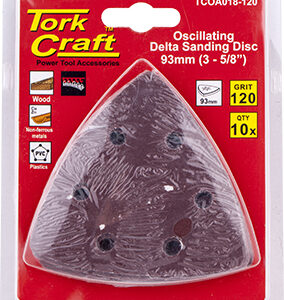 OSCILLATING SANDPAPER A/O 93MM 10PC DELTA SHAPE 120GRIT