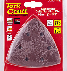 OSCILLATING SANDPAPER A/O 93MM 10PC DELTA SHAPE 180GRIT