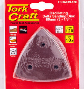 OSCILLATING SANDPAPER A/O 80MM 10PC DELTA SHAPE 120GRIT
