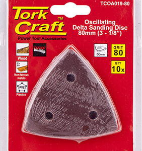OSCILLATING SANDPAPER A/O 80MM 10PC DELTA SHAPE 80GRIT