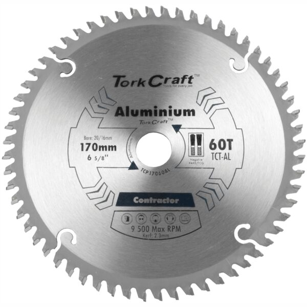 TCP17060AL.jpg BLADE CONTRACTOR ALUM 170 X 60T 20/16 CIRCULAR SAW TCT