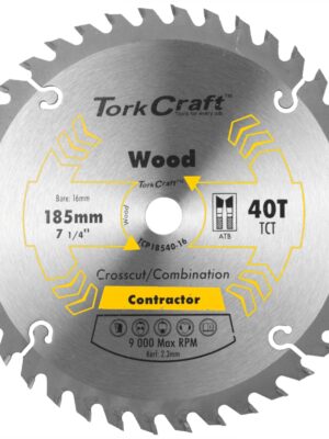 BLADE CONTRACTOR 185 X 40T 16MM CIRCULAR SAW TCT