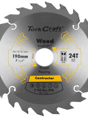BLADE CONTRACTOR 190 X 24T 30/20/16 CIRCULAR SAW TCT