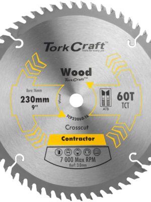 BLADE CONTRACTOR 230 X 60T 16MM CIRCULAR SAW TCT