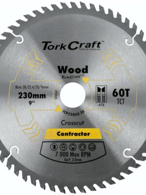 BLADE CONTRACTOR 230 X 60T 30/1/20/16 CIRCULAR SAW TCT