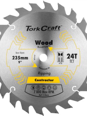 BLADE CONTRACTOR 235 X 24T 16mm CIRCULAR SAW TCT