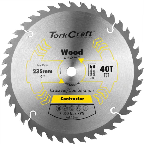TCP23540-16.jpg BLADE CONTRACTOR 235 X 40T 16 CIRCULAR SAW TCT