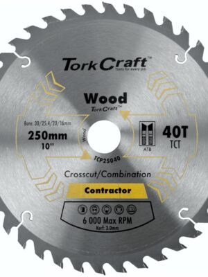 BLADE CONTRACTOR 250 X 40T 30/1/20/16 CIRCULAR SAW TCT