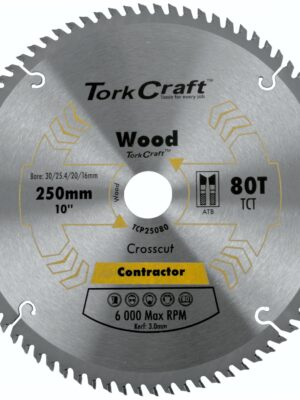 BLADE CONTRACTOR 250 X 80T ATB 30/16 CIRCULAR SAW TCT