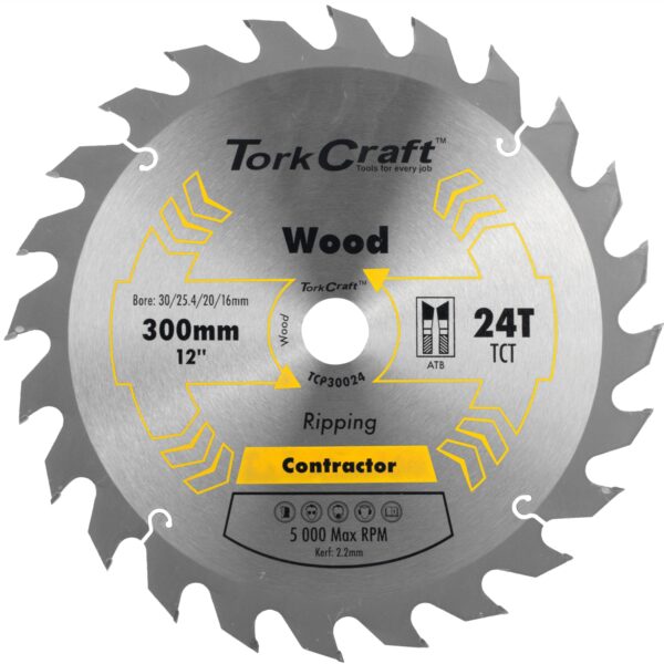 BLADE CONTRACTOR 300 X 24T 30/1/20/16 CIRCULAR SAW TCT