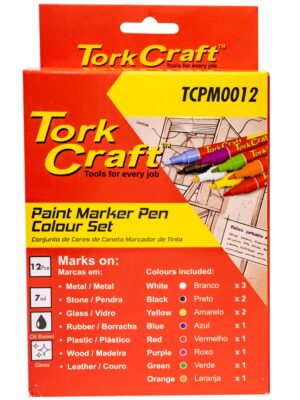 TCPM0012.jpg PAINT MARKER PEN 12PK RED/YEL/WHITE/BLACK/BLUE/GREEN/PURPLE/ORANGE