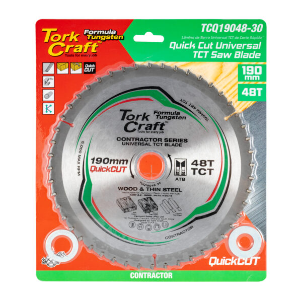 TCQ19048-30.jpg UNIVERSAL QUICK CUT TCT BLADE 190X48T 30-20-16