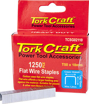 FLAT WIRE STAPLE 16G X10.6MM X 10MM T50 1250PC C/STEEL FOR TCSG0210