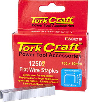 TCSG02110.jpg FLAT WIRE STAPLE 16G X10.6MM X 10MM T50 1250PC C/STEEL FOR TCSG0210