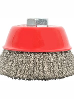 WIRE CUP BRUSH 100 X M14 CRIMPED STAINLESS STEEL BULK TCW