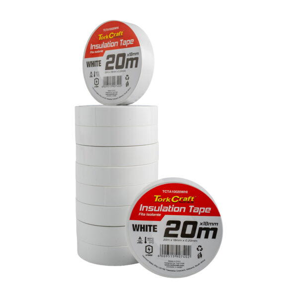 TCTA10020WHI.jpg 0.20MMX18MMX20M WHITE INSULATION TAPE