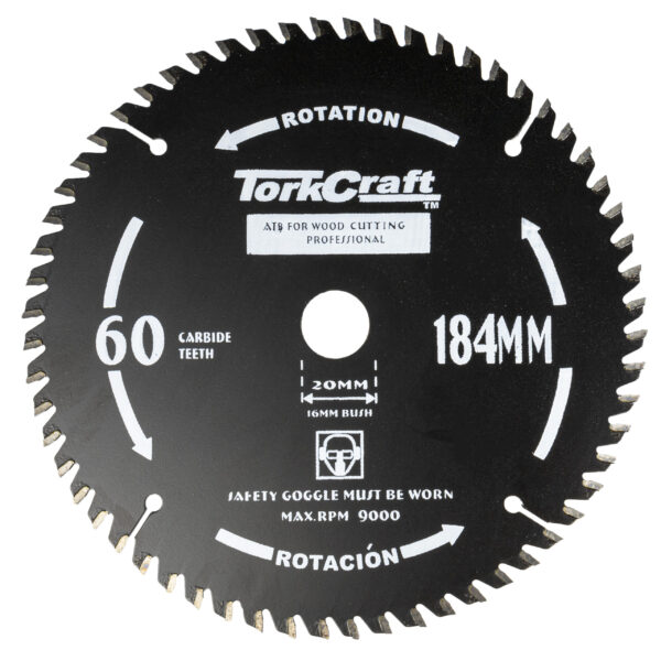 TCTK18460.jpg SAW BLADE THIN KERF 184 X 60T 20/16 TCT