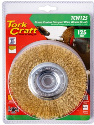 WIRE WHEEL BRUSH 125MM X 14MM X 16MM ARBOR WITH 1/2' BUSH