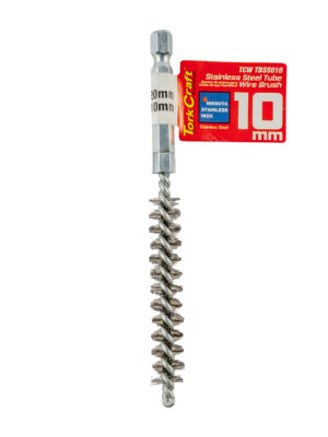 TUBE BRUSH 10MM X 120MM STAINLESS STEEL 6,35MM HEX SHANK