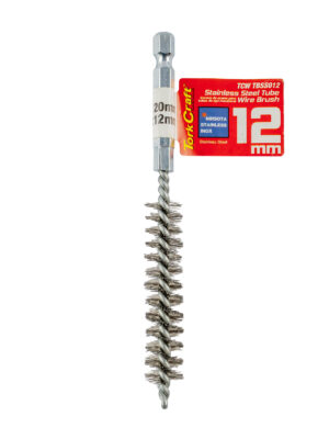 TUBE BRUSH 12MM X 120MM STAINLESS STEEL 6,35MM HEX SHANK