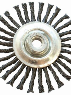 TCWS115-2.jpg WIRE WHEEL BRUSH SINGLE SECTION TWISTED STINGER 115MMXM14 BLISTER