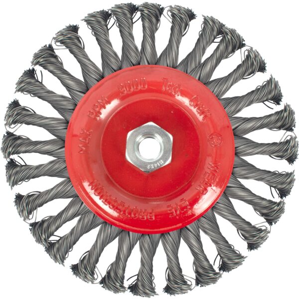 TCWS175-1.jpg WIRE WHEEL BRUSH SINGLE SECTION TWISTED PLAIN 175MMXM14 BLISTER
