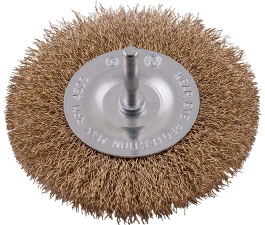 TCWW10006.jpg WIRE WHEEL BRUSH 100MM X 6MM SHAFT BLISTER