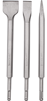 TCYC01401.jpg SDS PLUS CHISEL SET 3PCE POINTED 14MM FLAT 20MM FLAT 40MM TORK CRAFT