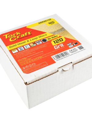 GOLD DISC (50 PIECES) 120 GRIT 125MM WITHOUT HOLE HOOK AND LOOP