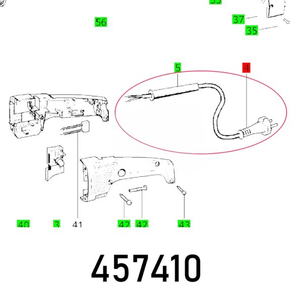 CABLE WITH PLUG AP 55 E DIN-H05RN-F