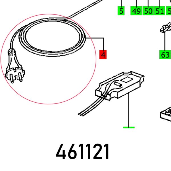 CABLE WITH PLUG EHL 65 DIN-H05RN-F